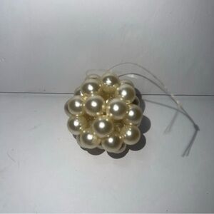 Vintage Pearls Christmas Ornament Victorian Style Round Handmade